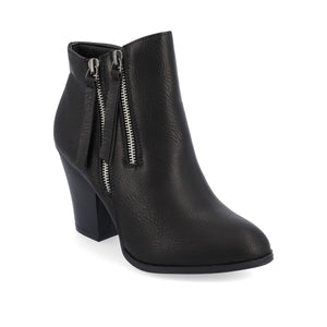 VALLY ZIP-UP WESTERN BOOTIES IN WIDE - Black