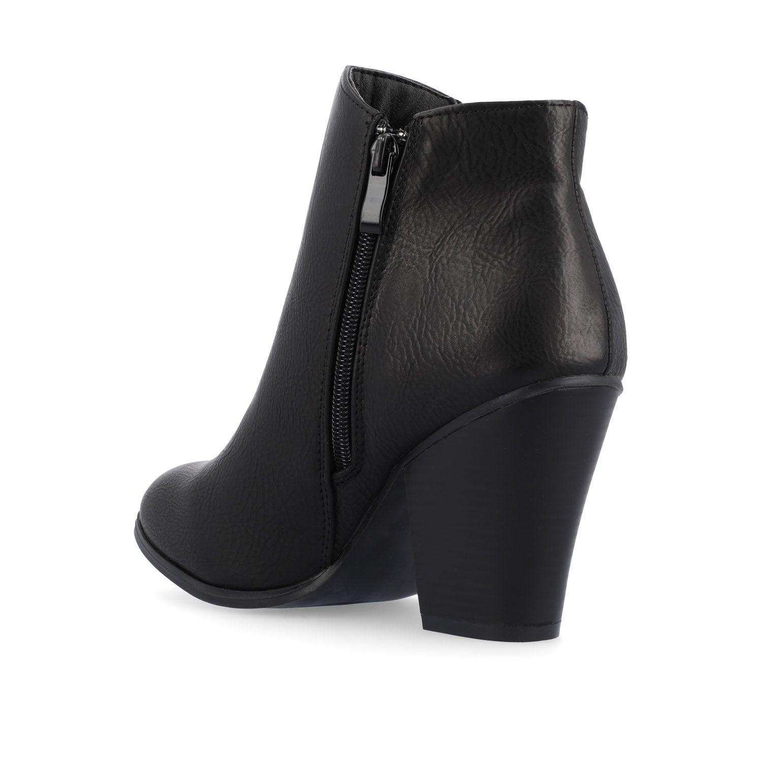 VALLY ZIP-UP WESTERN BOOTIES IN VEGAN LEATHER - Black