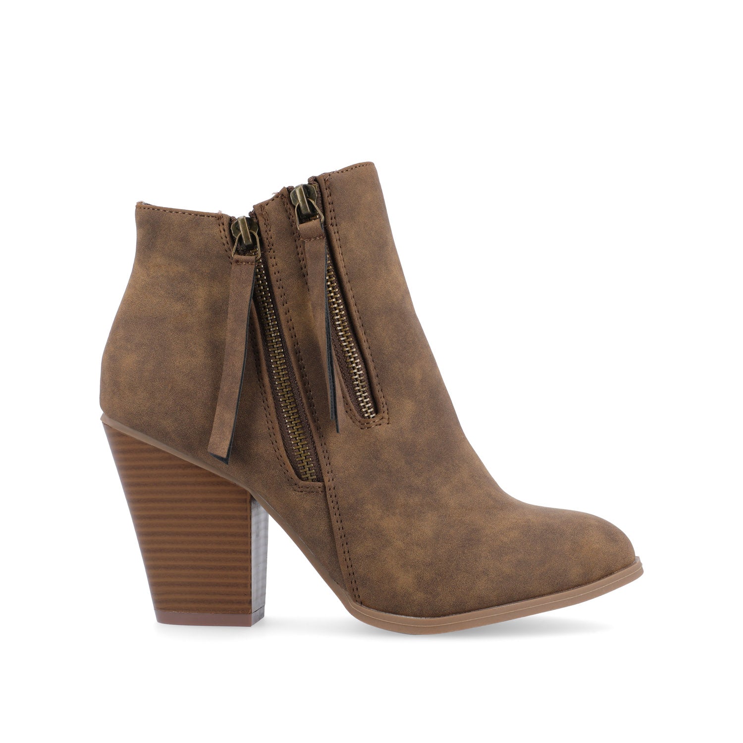 VALLY ZIP-UP BOOTIES IN FAUX LEATHER