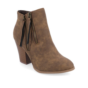 VALLY ZIP-UP WESTERN BOOTIES IN VEGAN LEATHER - Brown