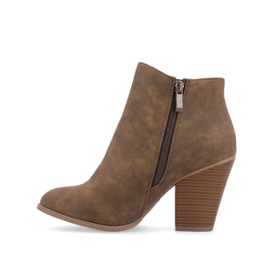 VALLY ZIP-UP WESTERN BOOTIES IN VEGAN LEATHER - Brown