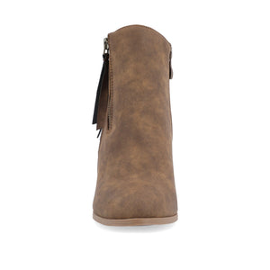 VALLY ZIP-UP WESTERN BOOTIES IN VEGAN LEATHER - Brown