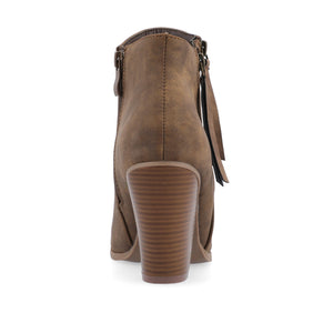 VALLY ZIP-UP WESTERN BOOTIES IN WIDE - Brown