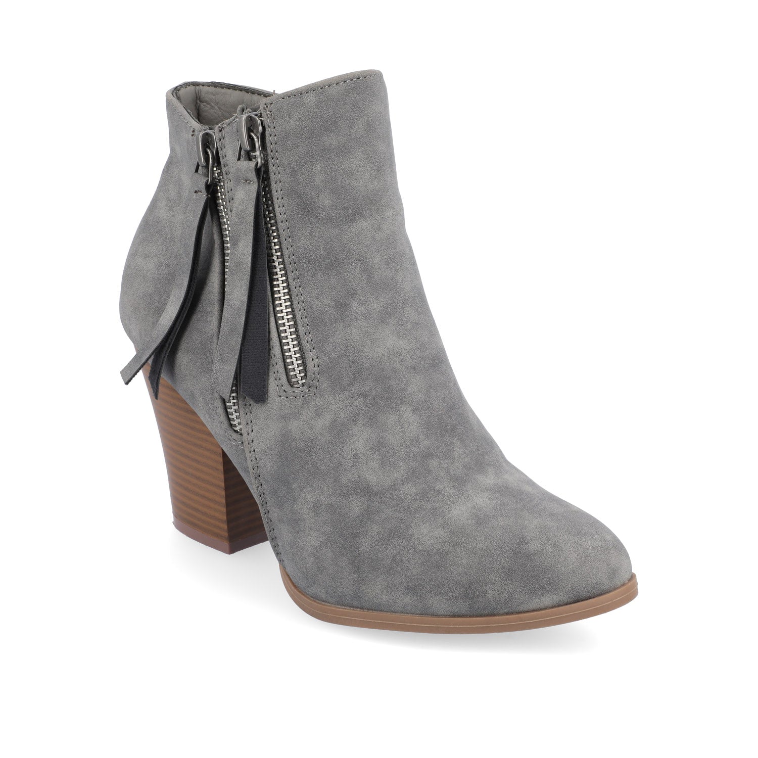 VALLY ZIP-UP WESTERN BOOTIES IN WIDE - Grey