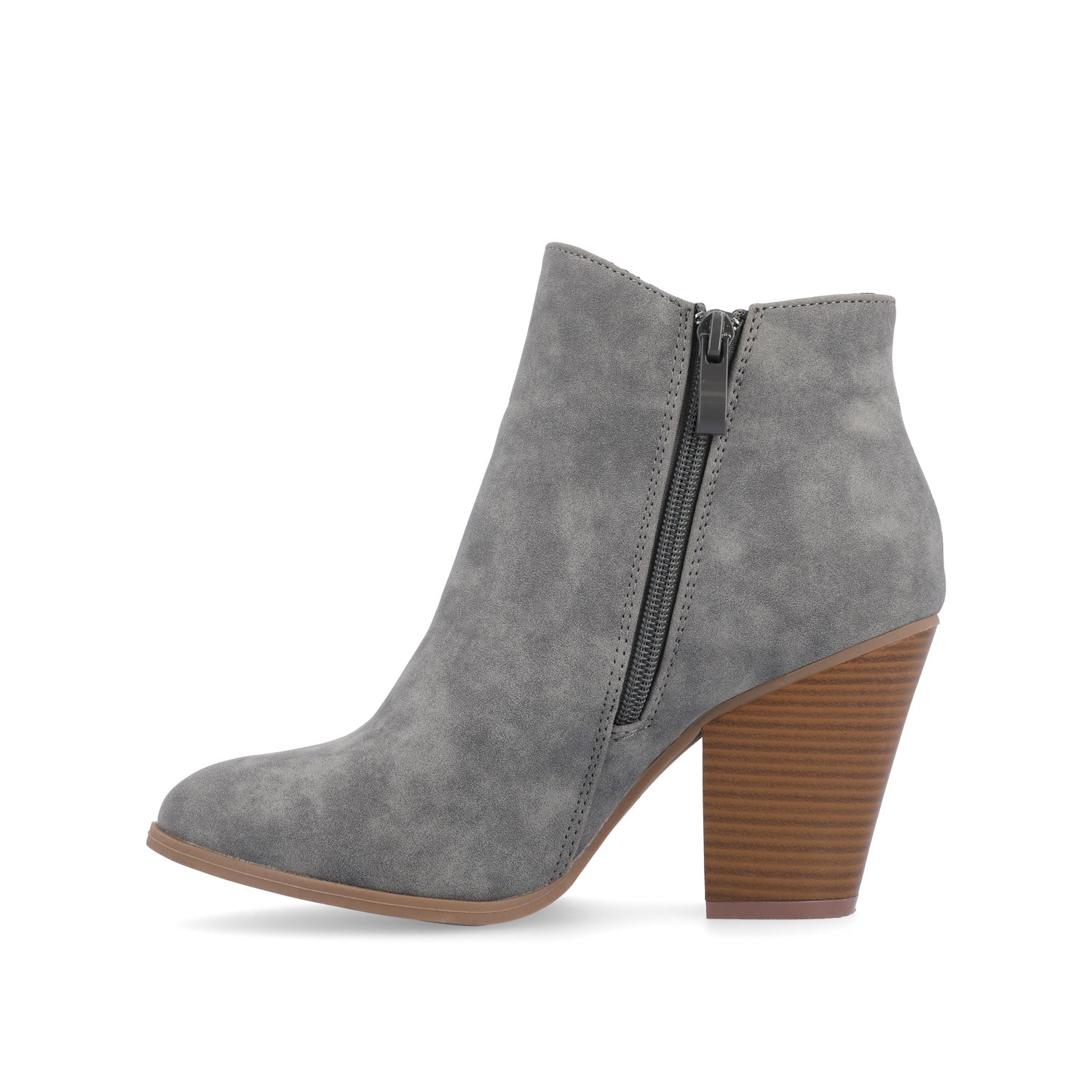 VALLY ZIP-UP WESTERN BOOTIES IN VEGAN LEATHER - Grey