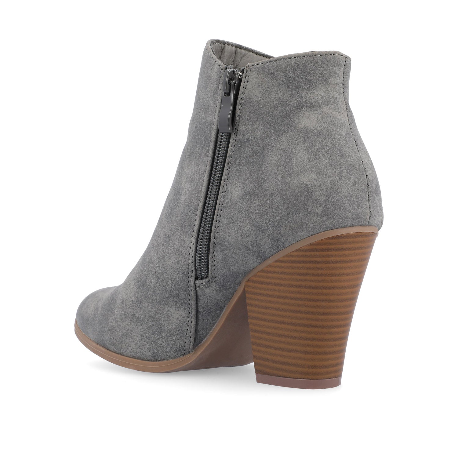 VALLY ZIP-UP WESTERN BOOTIES IN VEGAN LEATHER - Grey