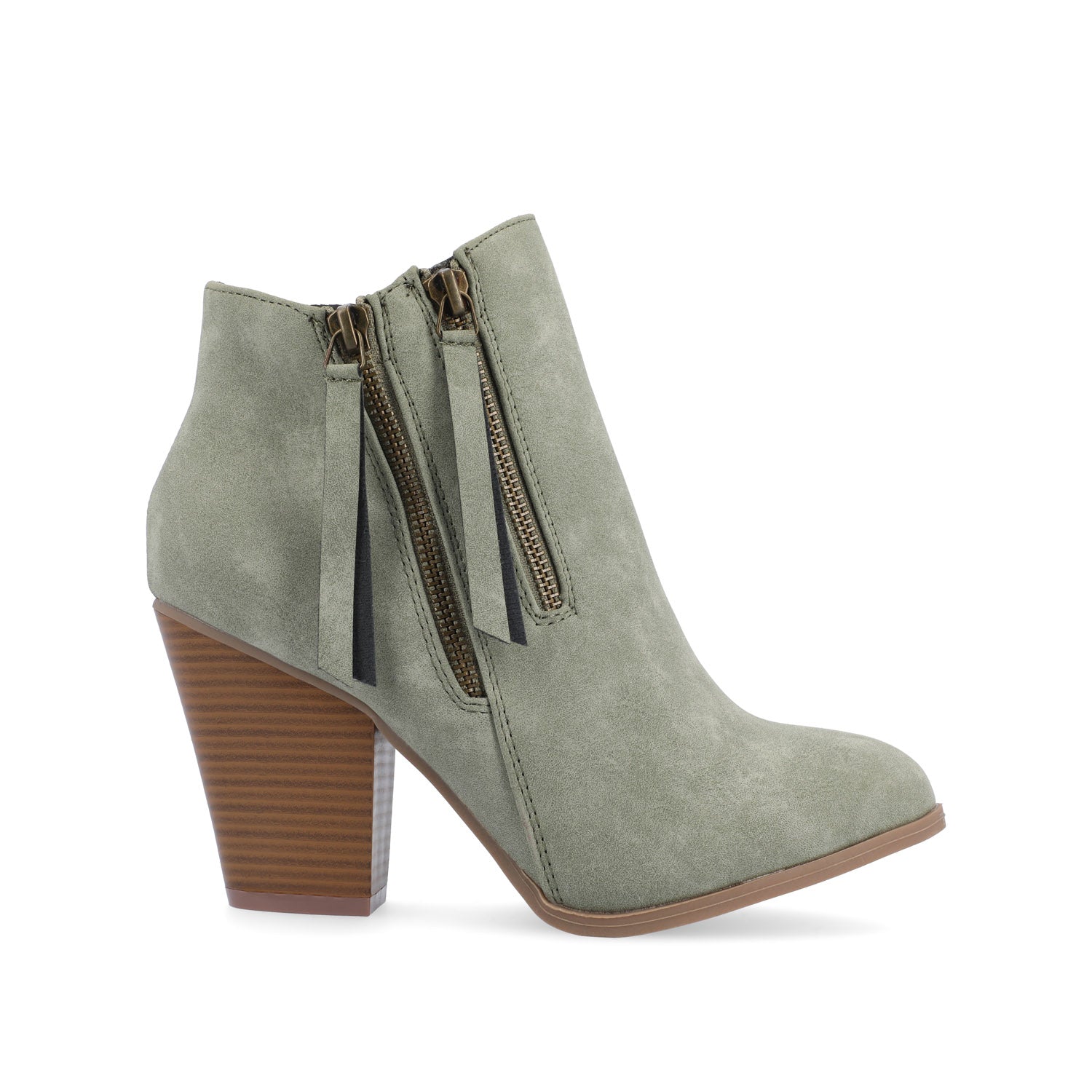 VALLY ZIP-UP BOOTIES IN FAUX LEATHER