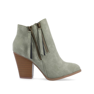 VALLY ZIP-UP WESTERN BOOTIES IN WIDE - Olive
