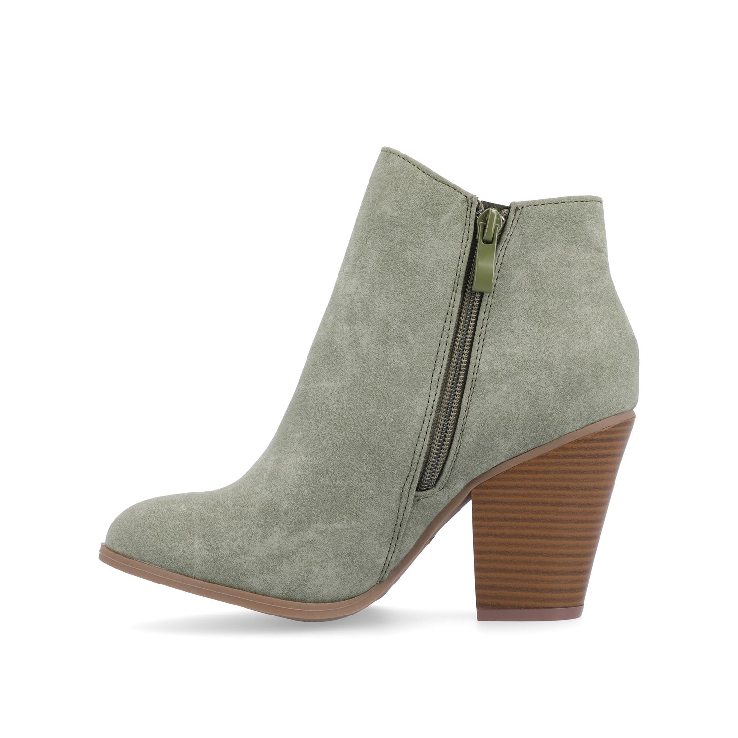 VALLY ZIP-UP WESTERN BOOTIES IN WIDE - Olive