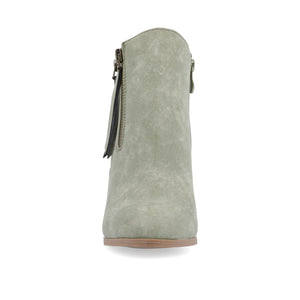 VALLY ZIP-UP WESTERN BOOTIES IN VEGAN LEATHER - Olive