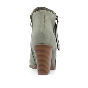 VALLY ZIP-UP WESTERN BOOTIES IN WIDE - Olive