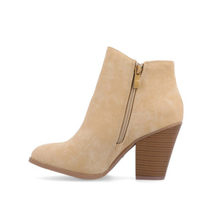 VALLY ZIP-UP WESTERN BOOTIES IN VEGAN LEATHER - Taupe