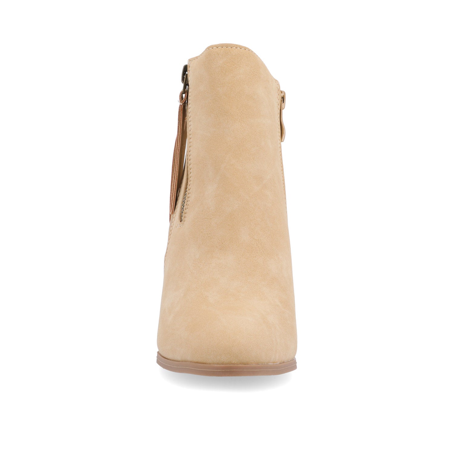 VALLY ZIP-UP WESTERN BOOTIES IN VEGAN LEATHER - Taupe