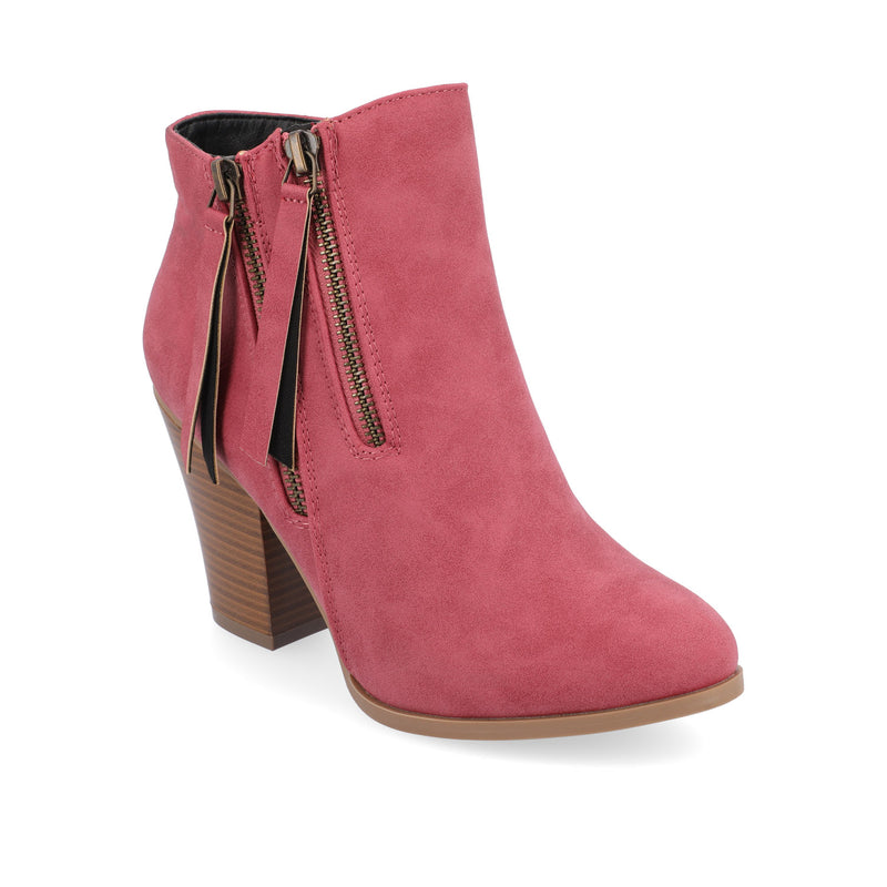 VALLY ZIP-UP BOOTIES IN FAUX LEATHER