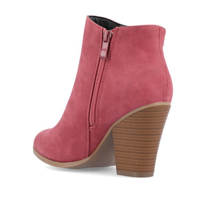VALLY ZIP-UP WESTERN BOOTIES IN VEGAN LEATHER - Wine