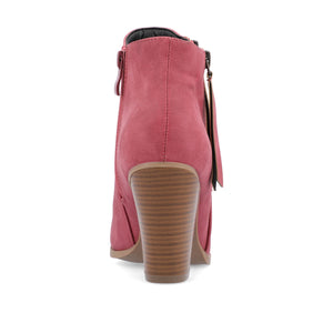 VALLY ZIP-UP WESTERN BOOTIES IN VEGAN LEATHER - Wine