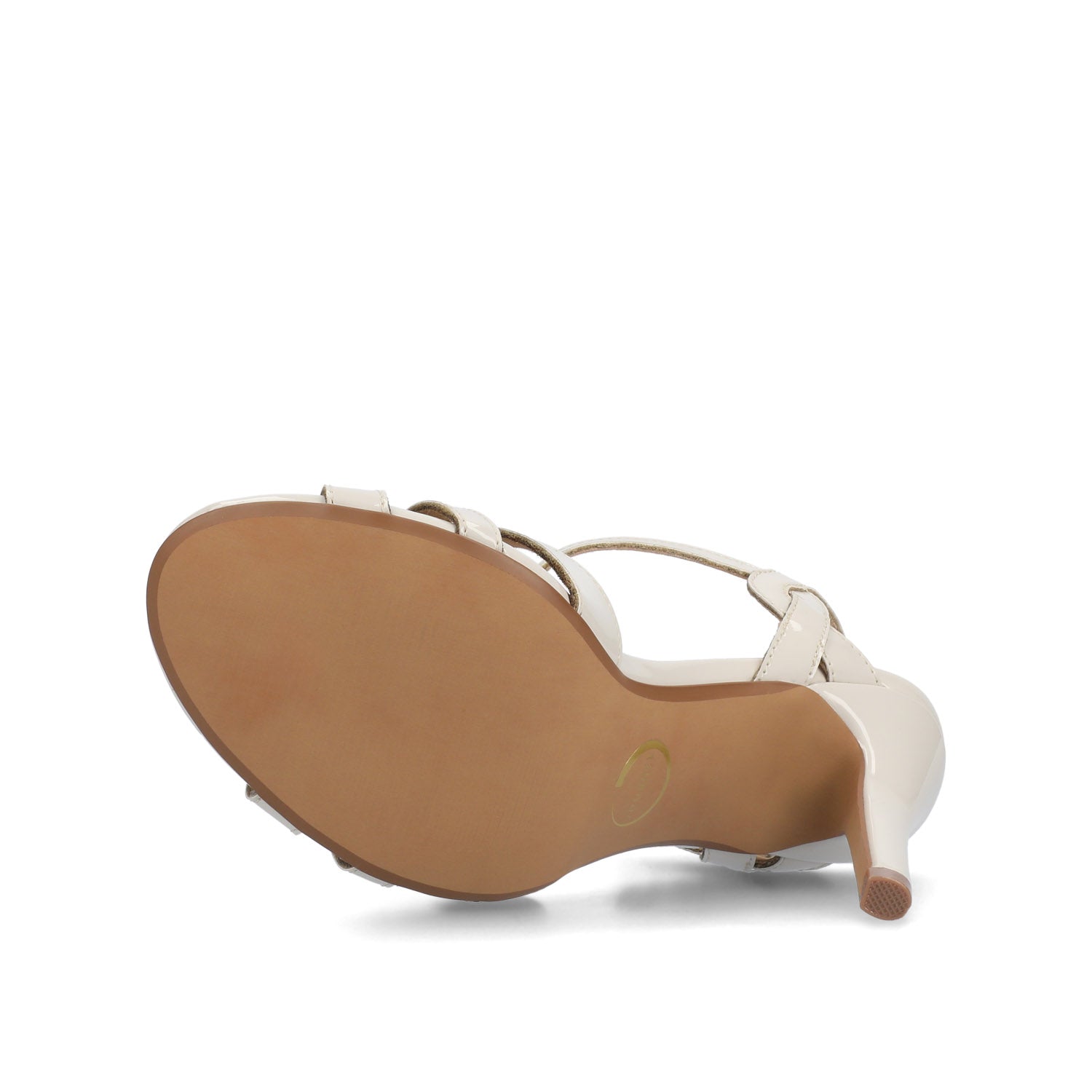 VALRY T-STRAP STILETTO DRESS SANDAL - Bone Patent
