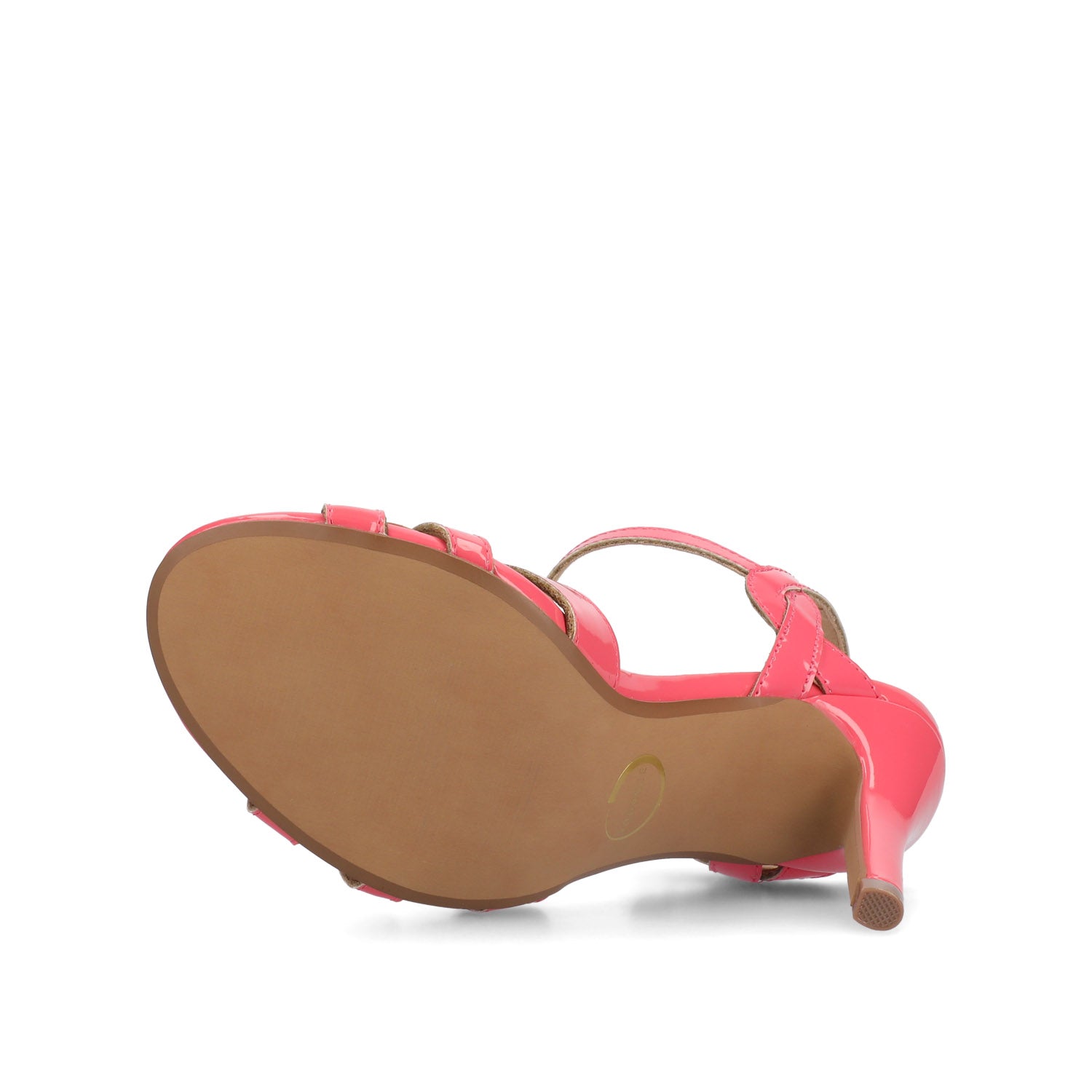 VALRY T-STRAP STILETTO DRESS SANDAL IN WIDE - Coral Patent