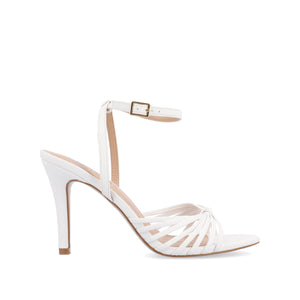 VANITA STILETTO HEELS IN VEGAN LEATHER IN WIDE - White