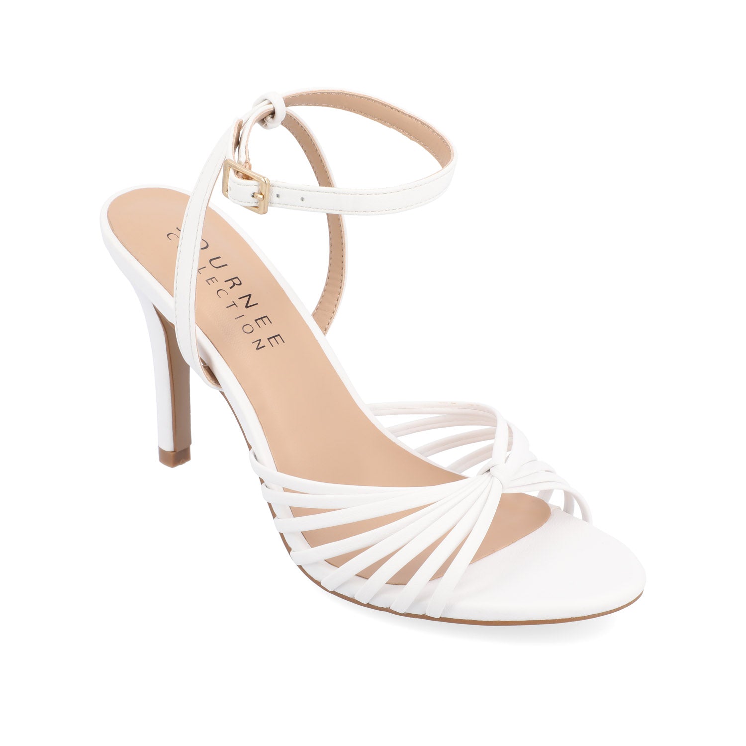 VANITA STILETTO HEELS IN VEGAN LEATHER IN WIDE - White