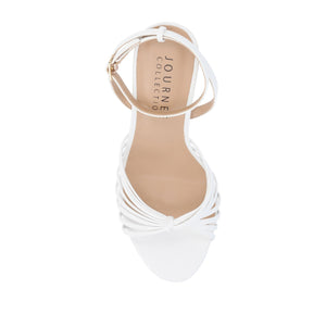 VANITA STILETTO HEELS IN VEGAN LEATHER IN WIDE - White