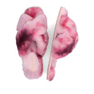 VEEDIA SLIPPERS IN FAUX FUR - Pink Faux Fur
