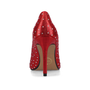 VENUS STATEMENT STILETTO DRESS PUMPS - Red