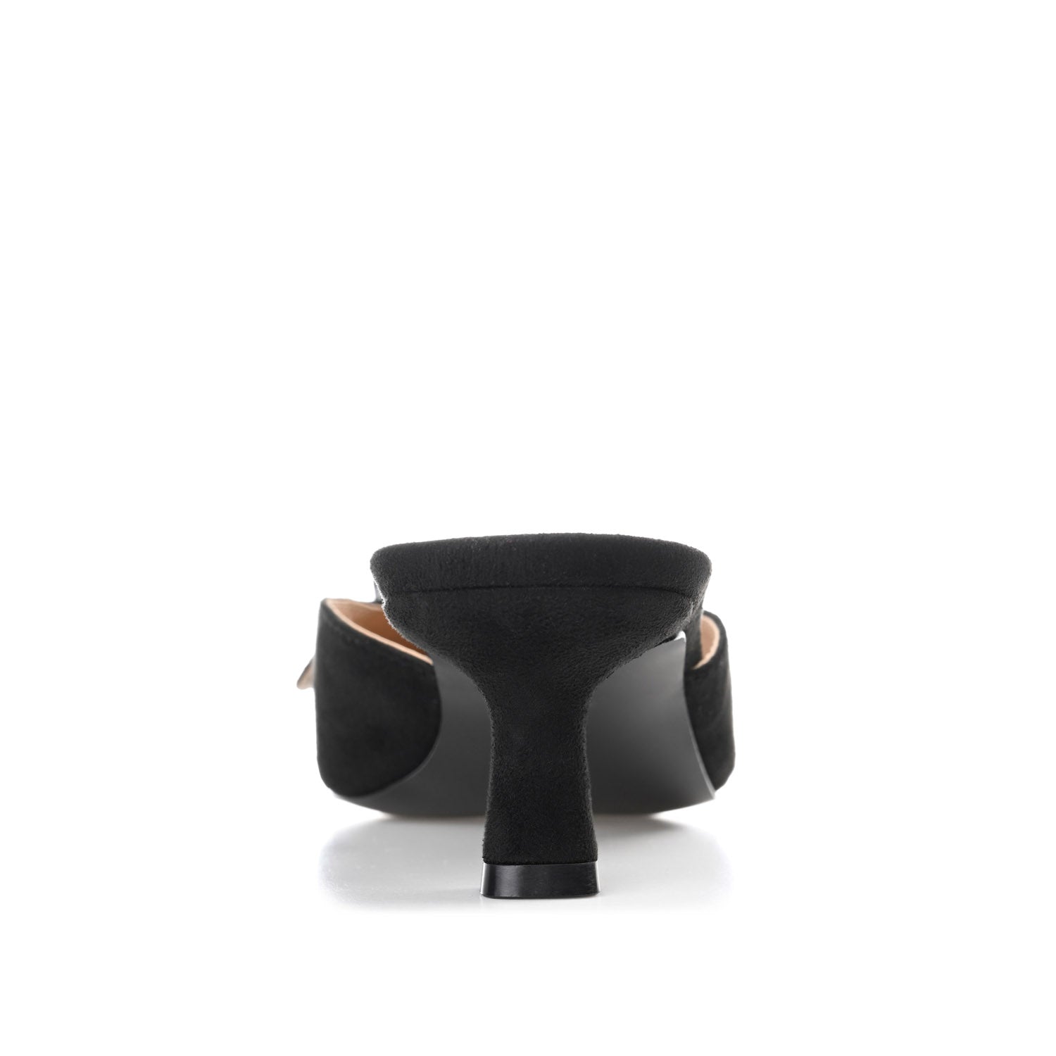 VIANNA MULED KITTEN HEELS IN FAUX SUEDE - Black