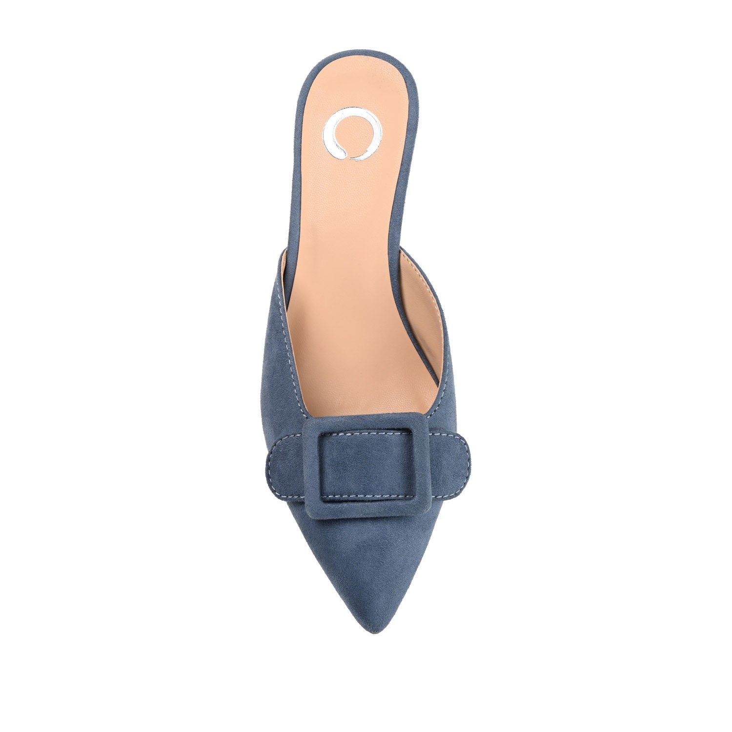 VIANNA MULED KITTEN HEELS IN FAUX SUEDE - Blue