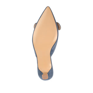 VIANNA KITTEN HEEL MULES IN WIDE - Blue