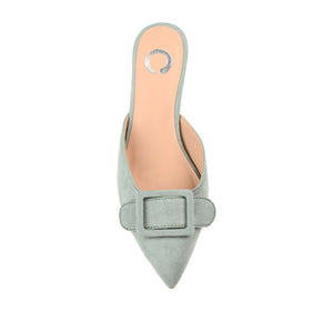 VIANNA MULED KITTEN HEELS IN FAUX SUEDE - Sage