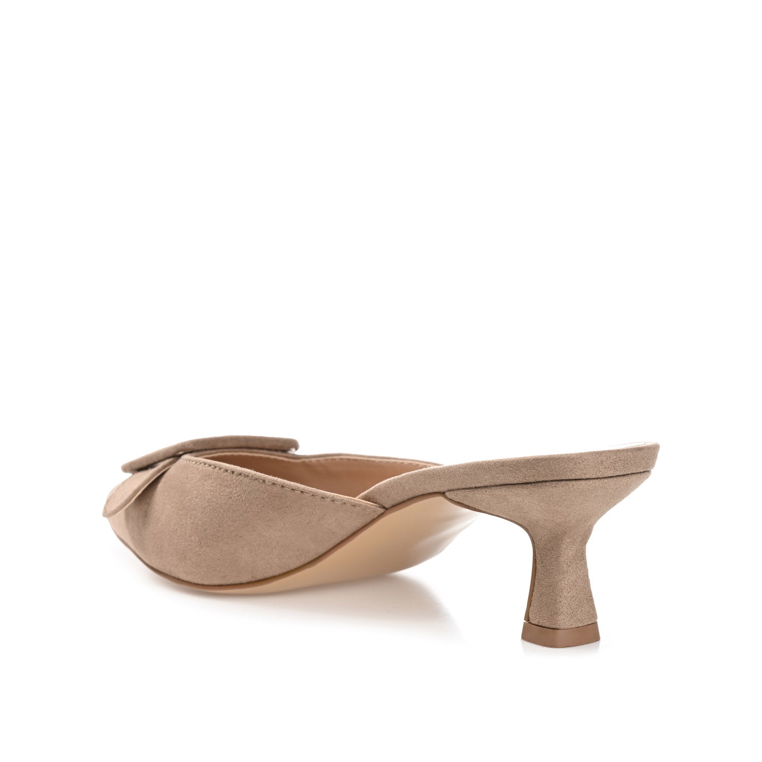 VIANNA MULED KITTEN HEELS IN FAUX SUEDE - Taupe