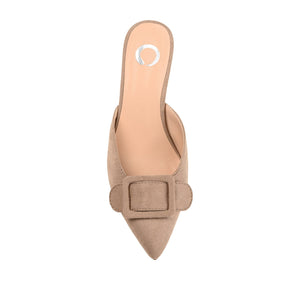 VIANNA MULED KITTEN HEELS IN FAUX SUEDE - Taupe