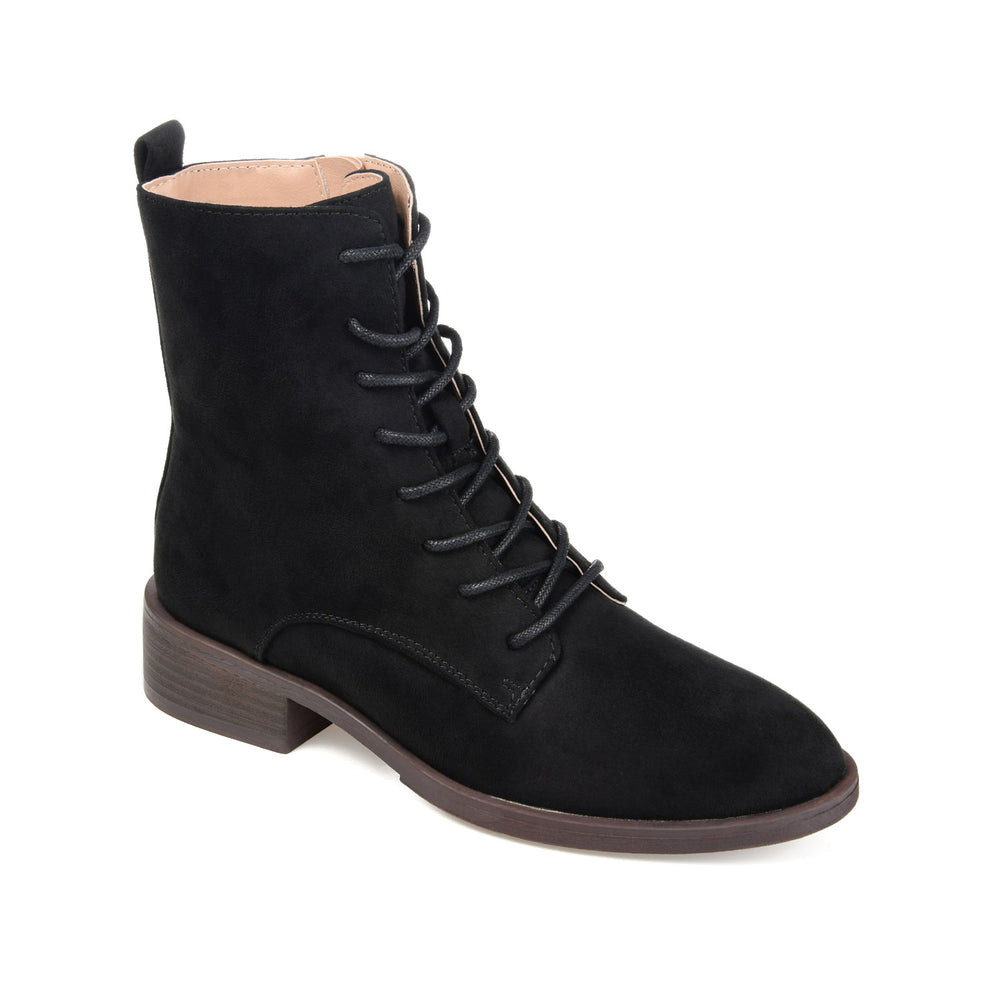 VIENNA LACE-UP BOOTIES IN FAUX SUEDE