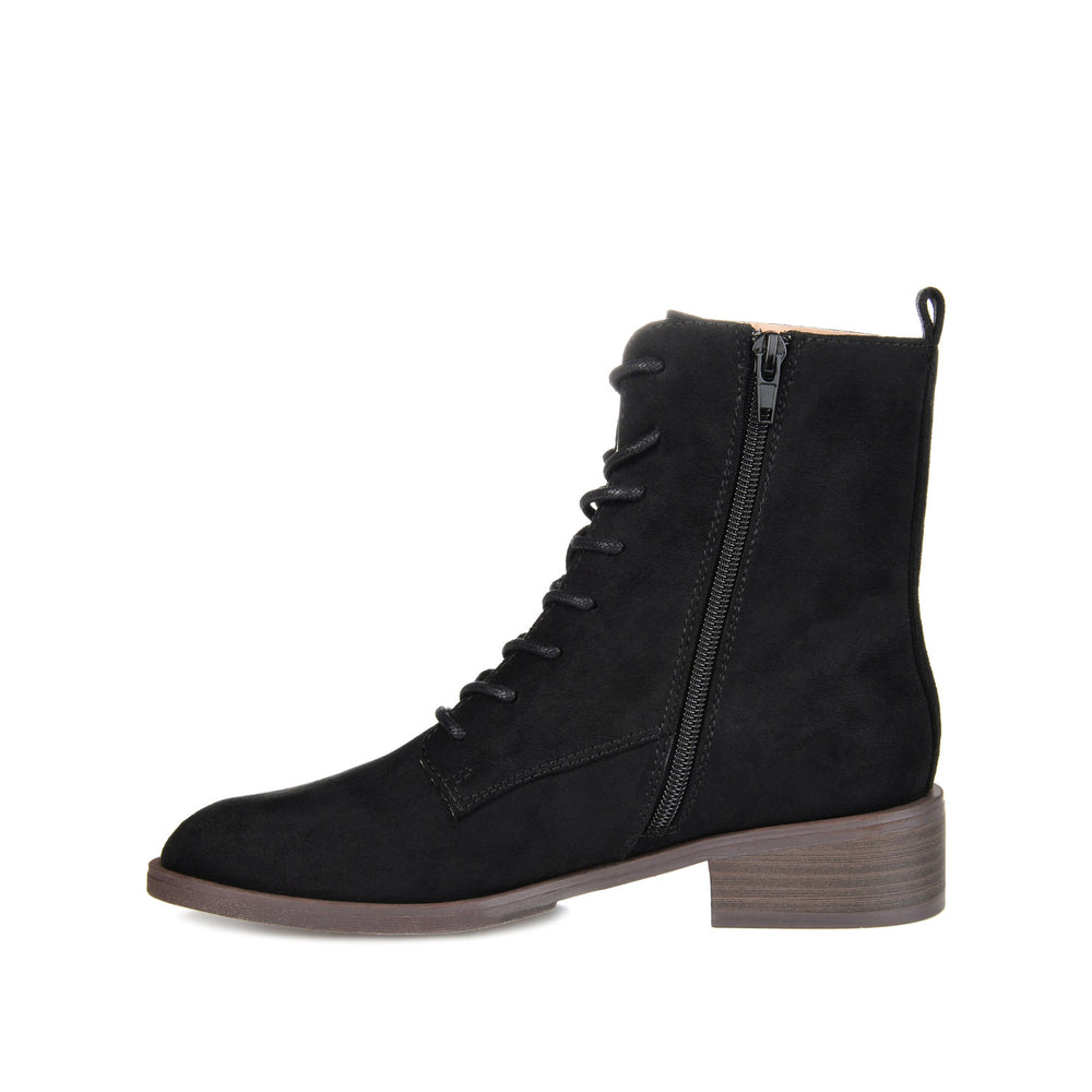 VIENNA LACE-UP BOOTIES IN FAUX SUEDE