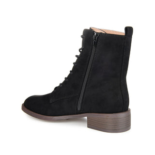 VIENNA LACE-UP BOOTIES IN FAUX SUEDE