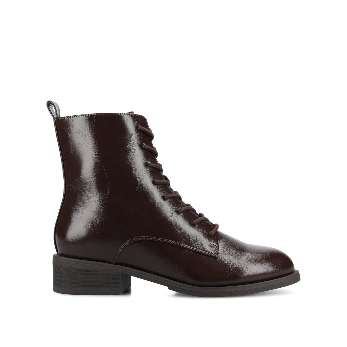 VIENNA COMBAT BOOTIES IN WIDE - Crinkle/Chocolate