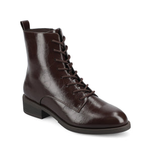 VIENNA COMBAT BOOTIES IN WIDE - Crinkle/Chocolate