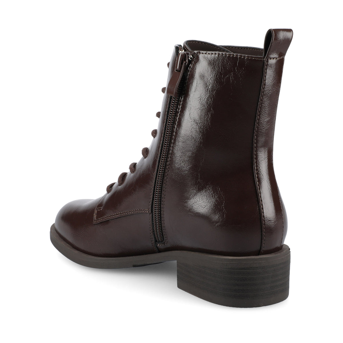 VIENNA COMBAT BOOTIES IN WIDE - Crinkle/Chocolate