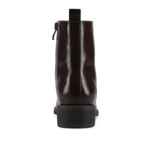 VIENNA COMBAT BOOTIES IN WIDE - Crinkle/Chocolate