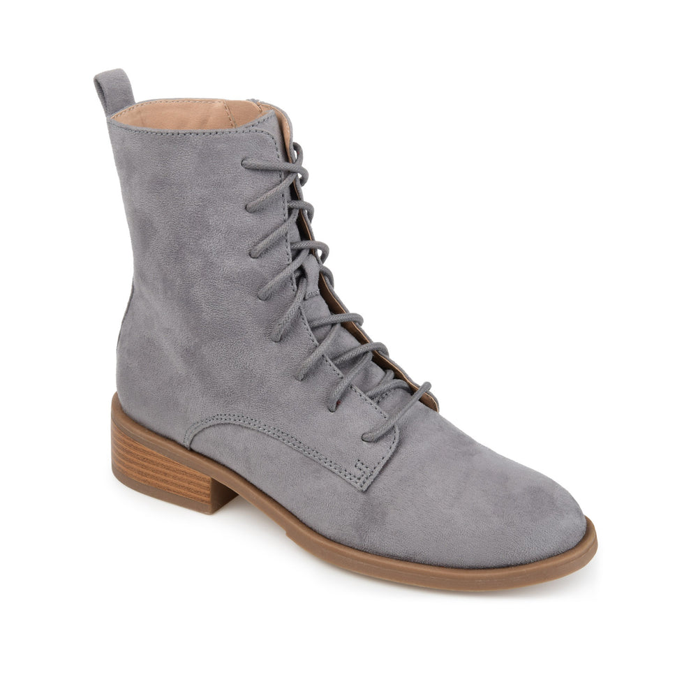 VIENNA LACE-UP BOOTIES IN FAUX SUEDE