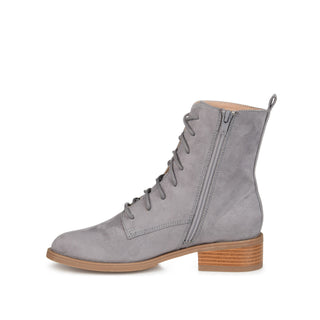 VIENNA LACE-UP BOOTIES IN FAUX SUEDE