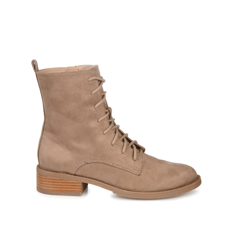 VIENNA LACE-UP BOOTIES IN FAUX SUEDE