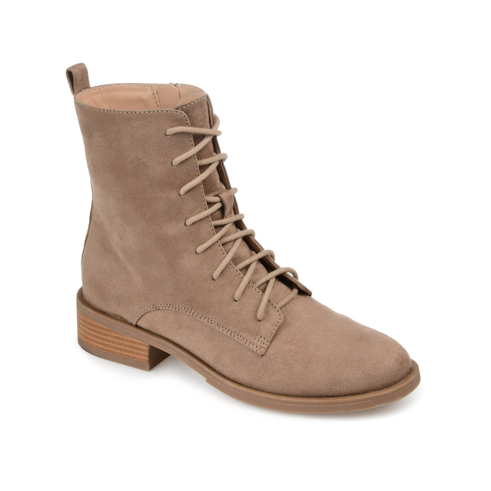 VIENNA LACE-UP BOOTIES IN FAUX SUEDE