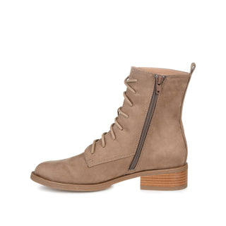 VIENNA LACE-UP BOOTIES IN FAUX SUEDE