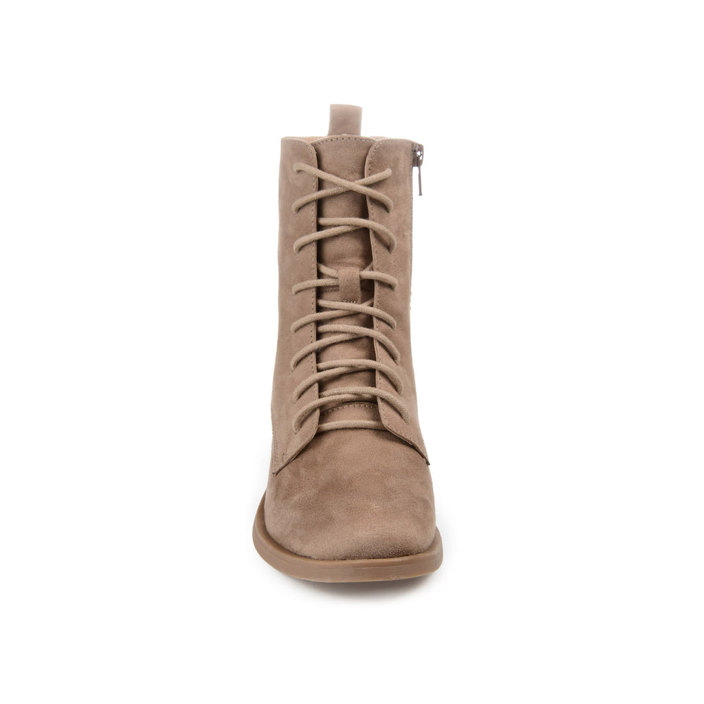 VIENNA LACE-UP BOOTIES IN FAUX SUEDE