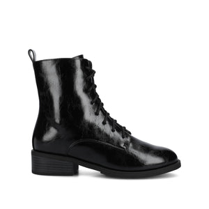 VIENNA COMBAT BOOTIES IN WIDE - Crinkle/Black