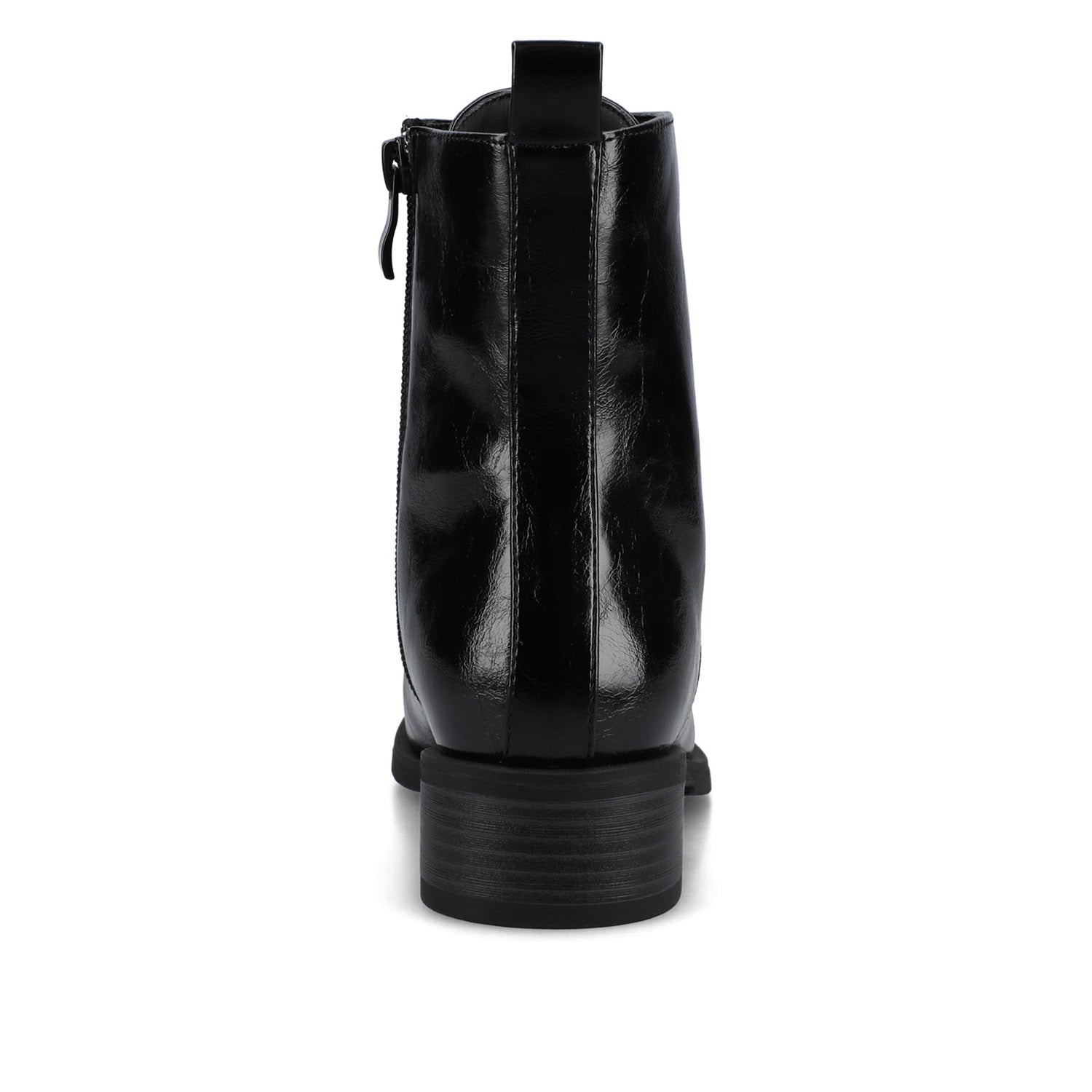 VIENNA COMBAT BOOTIES IN WIDE - Crinkle/Black