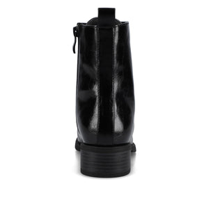 VIENNA COMBAT BOOTIES IN WIDE - Crinkle/Black