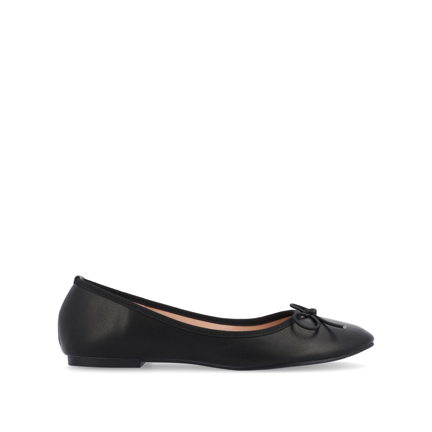VIKA VEGAN LEATHER BALLET FLATS IN WIDE - Black